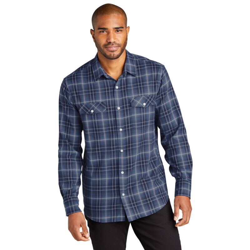 Long Sleeve Ombre Plaid Shirt Thumbnail