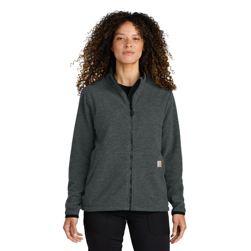 Women's Textured Full Zip Fleece Jacket Thumbnail